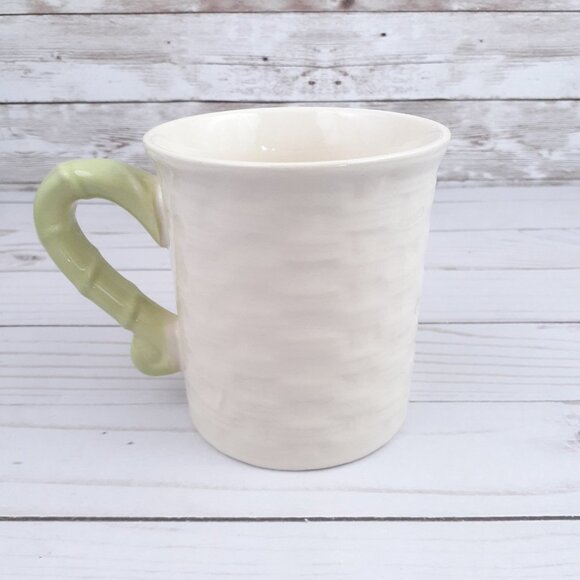 Stoneware Coffee Mug Cup Shamrocks St Patricks Day Basketweave - Picture 2 of 4